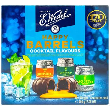 E.Wedel Happy Barrels Candies with Alcoholic Filling and Cocktail Flavor 200g - buy, prices for - photo 1