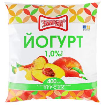 Zlagoda Peach Yogurt with Sugar 1% 400g - buy, prices for Ideal - photo 1