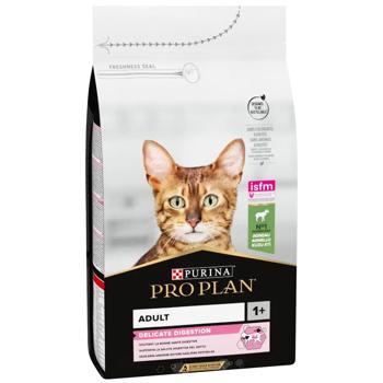 Корм сухой Purina Pro Plan с ягненком для взрослых кошек с чувствительным пищеварением 1,5кг