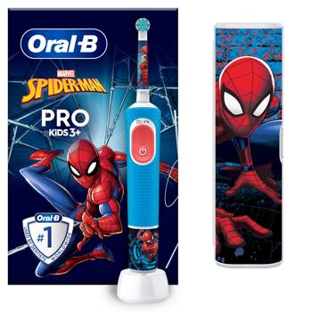 Зубная щетка электрическая детская Oral-B Kids Speder-Man с 3 лет + чехол - купить, цены на Auchan - фото 2