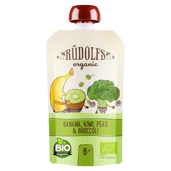 Пюре Rudolfs Смузі банан-ківі-броколі із зеленим горошком 110г - купити, ціни на Grono - фото 1
