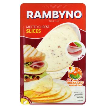 Rambyno Sliced Processed Cheese with ​​Ham 45% 150g - buy, prices for - photo 1