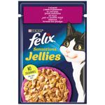 Felix Sensations Jellies Wet Food with Duck and Spinach for Adult Cats 85g