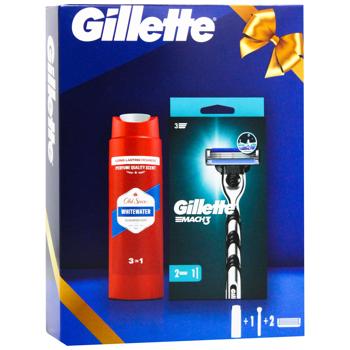 Gillette Mach3 Razor with 2 Cartridges and Old Spice Whitewater Shower Gel 250ml Gift Set - buy, prices for METRO - photo 3