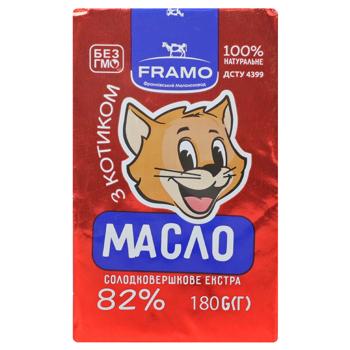 Масло Framo Экстра сладкосливочное 82% 180г - купить, цены на Торба - фото 1