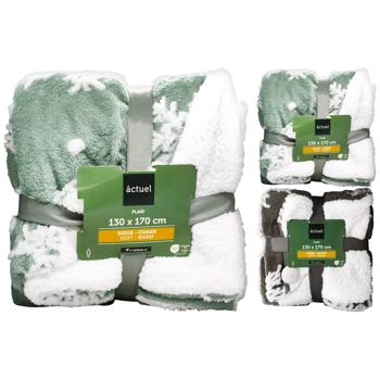 Actuel Snowflakes Fleece/Sherpa Plaid 130x170cm