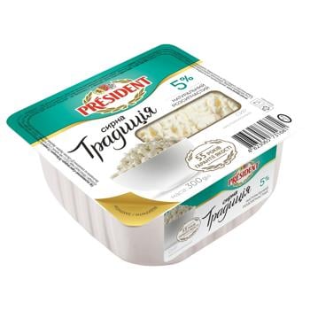 President Syrna Tradytsiia Cottage Cheese 5% 300g