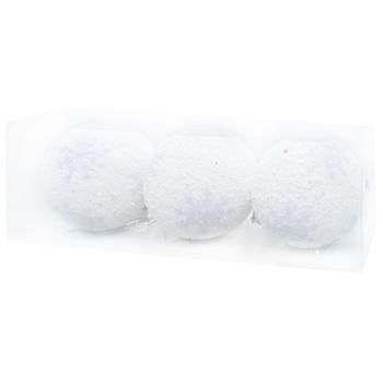 White Christmas Balls 8cm 3pcs - buy, prices for COSMOS - photo 2