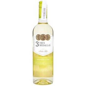Вино Santa Rita Tres Medallas Sauvignon Blanc біле сухе 13% 0,75л - купити, ціни на Біотус - фото 1