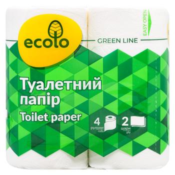 Туалетний папір Ecolo 2-шаровий 4шт - купити, ціни на Cупермаркет "Харків" - фото 1