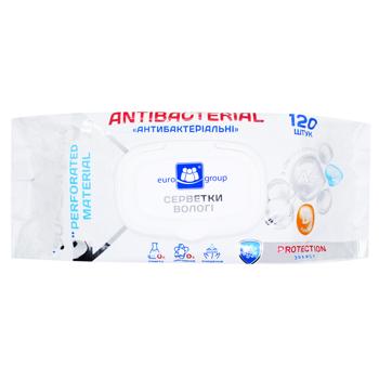 Eurogroup Antibacterial Wet Napkins with D-Panthenol, Silver Ions and Vitamin E 120pcs - buy, prices for COSMOS - photo 1