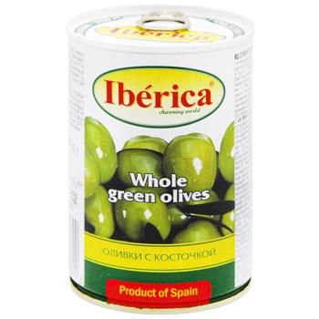 Оливки зеленые Iberica с косточкой 420г