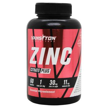 Vansiton Natural Supplement Minerals Zinc Citrate Plus 60 capsules