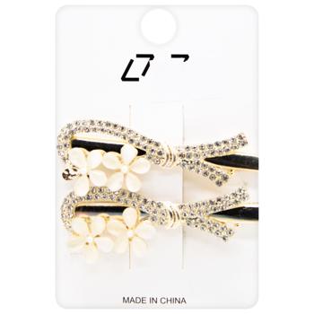 Заколки Бантики зі стразами 2шт 3746-7 - купити, ціни на КОСМОС - фото 1
