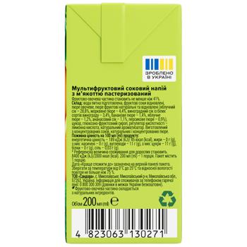 Нектар Садочок Мультифрукт 200мл - купити, ціни на Чудо Маркет - фото 4