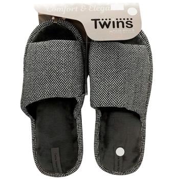 Тапочки мужские Twins 12616 елка серые р.44/45