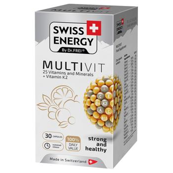 Swiss Energy MULTIVIT 25 Vitamins and Minerals+Vitamin K2, 30 capsules - купить, цены на Biotus - фото 2