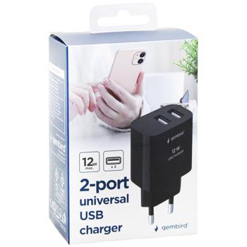 Gembird Universal USB Charger TA-UC-2A12-01-BK 2USB-A 5V(12W) black - buy, prices for - photo 3