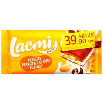 Шоколад молочний Roshen Lacmi з арахісом і арахісово-карамельною начинкою 87г - купити, ціни на Grono - фото 2