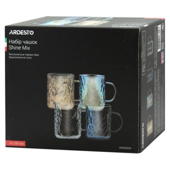 Набір чашок Ardesto Shine Mix 260мл 4шт в асортименті