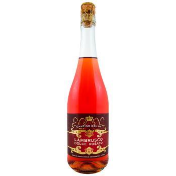 Вино ігристе Cantine Del Re Lambrusco рожеве 8% 0,75л