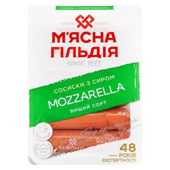 Сосиски Мясная Гильдия С сыром Mozzarella высший сорт 285г - купить, цены на КОСМОС - фото 1