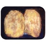 Шніцель зі свинини січений в сирній паніровці