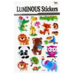 Animals Embossed Fluorescent Plastic Sticker 10*30cm