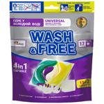 Wash&Free Jasmine and Lavender Washing Capsules with Marseille Soap 17pcs