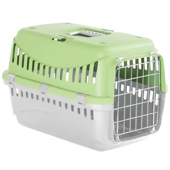 Контейнер-переноска MP Bergamo Gipsy 1 Small Metal для собак та котів 46x31x32см світло-зелений - купити, ціни на MasterZoo - фото 1