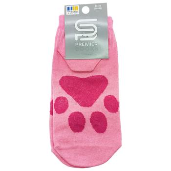 Шкарпетки Premier Socks жіночі середні Лапки р.23-25 рожевий - купити, ціни на Чудо Маркет - фото 1