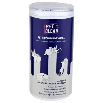 Pet Clean Pet Grooming Wipes серветки для собак 50 шт - японська вишня - купити, ціни на MasterZoo - фото 1