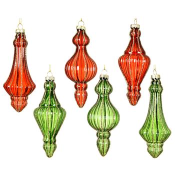 Подвеска елочная Decoris Antic 6х14см в ассортименте