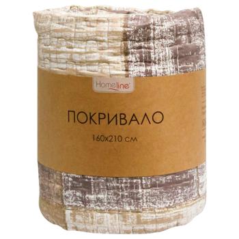 Home Line Beige-Brown Rectangles Bedcover 160x210cm - buy, prices for ULTRAMARKET - photo 1