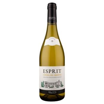 Вино Brotte S.A.Cotes du Rhone Esprit Barville Blanc белое сухое 14% 0,75л - купить, цены на МегаМаркет - фото 1