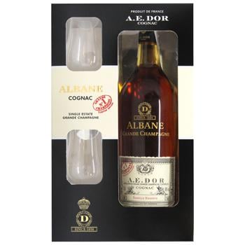 Коньяк A.E.Dor Albane Grand Champagne 40% 0.7л + 2 бокала - купить, цены на МегаМаркет - фото 2