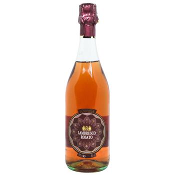 Вино игристое Abbazia Lambrusco Rosato полусухое розовое 8% 0,75л - купить, цены на Идеал - фото 1