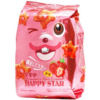 Крекер Yuki & Love Happy Star кукурузный со вкусом клубники 55г