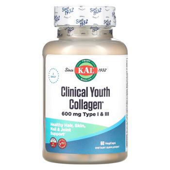 Коллаген KAL Clinical Youth тип 1 і 3 600мг 60 капсул - купить, цены на Biotus - фото 1