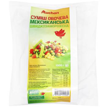 Суміш овочева Auchan Мексиканська швидкозаморожена 1000г