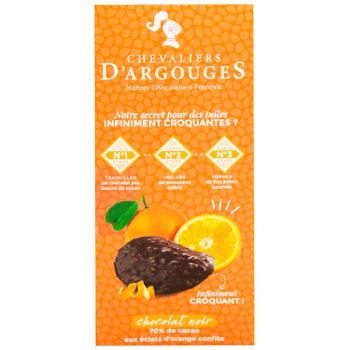 Chevaliers d'Argouges Tuiles in Dark Chocolate with Orange Pieces 120g - buy, prices for - photo 3