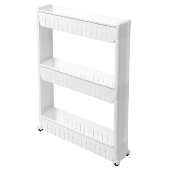 Этажерка MVM Furniture 3-уровневая узкая белая - купить, цены на МегаМаркет - фото 1