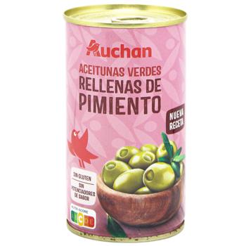 Auchan Green Olives with pepper 350g - buy, prices for Auchan - photo 1