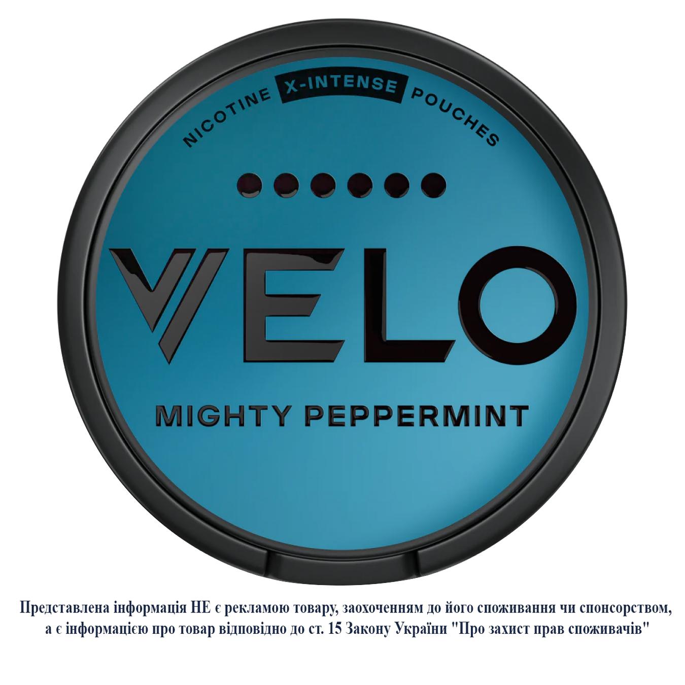 Паучи никотиновые Velo Mighty Peppermint экстра-интенсивный