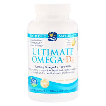 Риб'ячий жир і вітамін Д3 Nordic Naturals Ultimate Omega-D3 зі смаком лимона 1000мг 120 гелевих капсул - купити, ціни на Біотус - фото 3