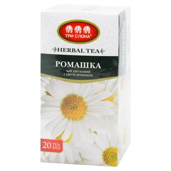 Чай цветочный Три Слона Ромашка 1г*20шт - купить, цены на Идеал - фото 1