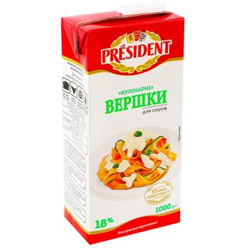 Сливки President Кулинарные для соусов ультрапастеризованные 18% 1000г - купить, цены на WINETIME - фото 3