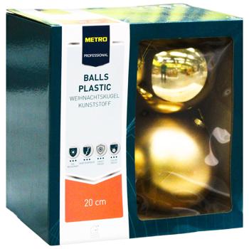 Metro Professional Gold Christmas Tree Ball 20cm 4pcs - buy, prices for - photo 3