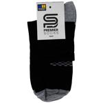Premier Socks Men's Black Socks with Gray Stripes s.25-27