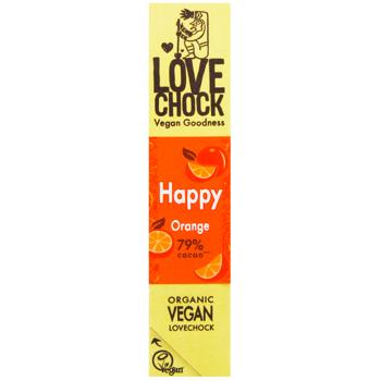 Lovechock Happy Vegan Organic Chocolate with Orange Slices 79% 40g